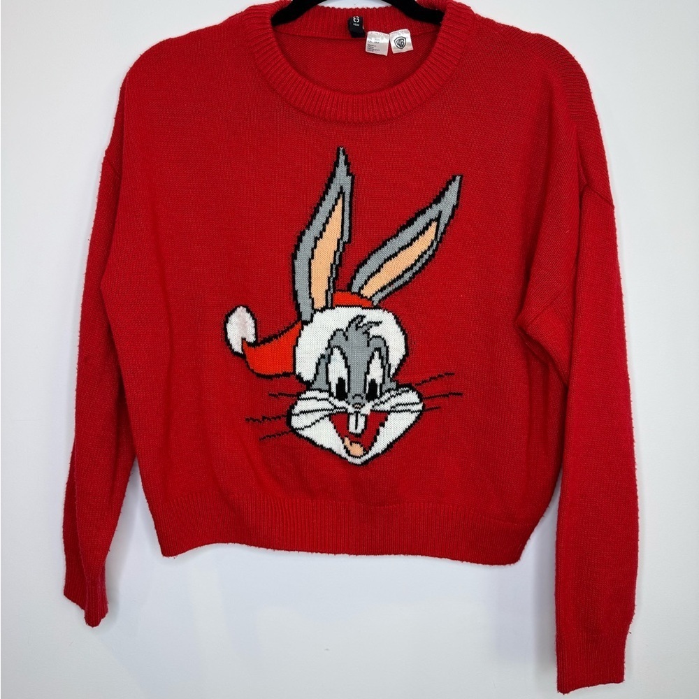 H&M Red Bugs Bunny collaboration Sweater size XS S